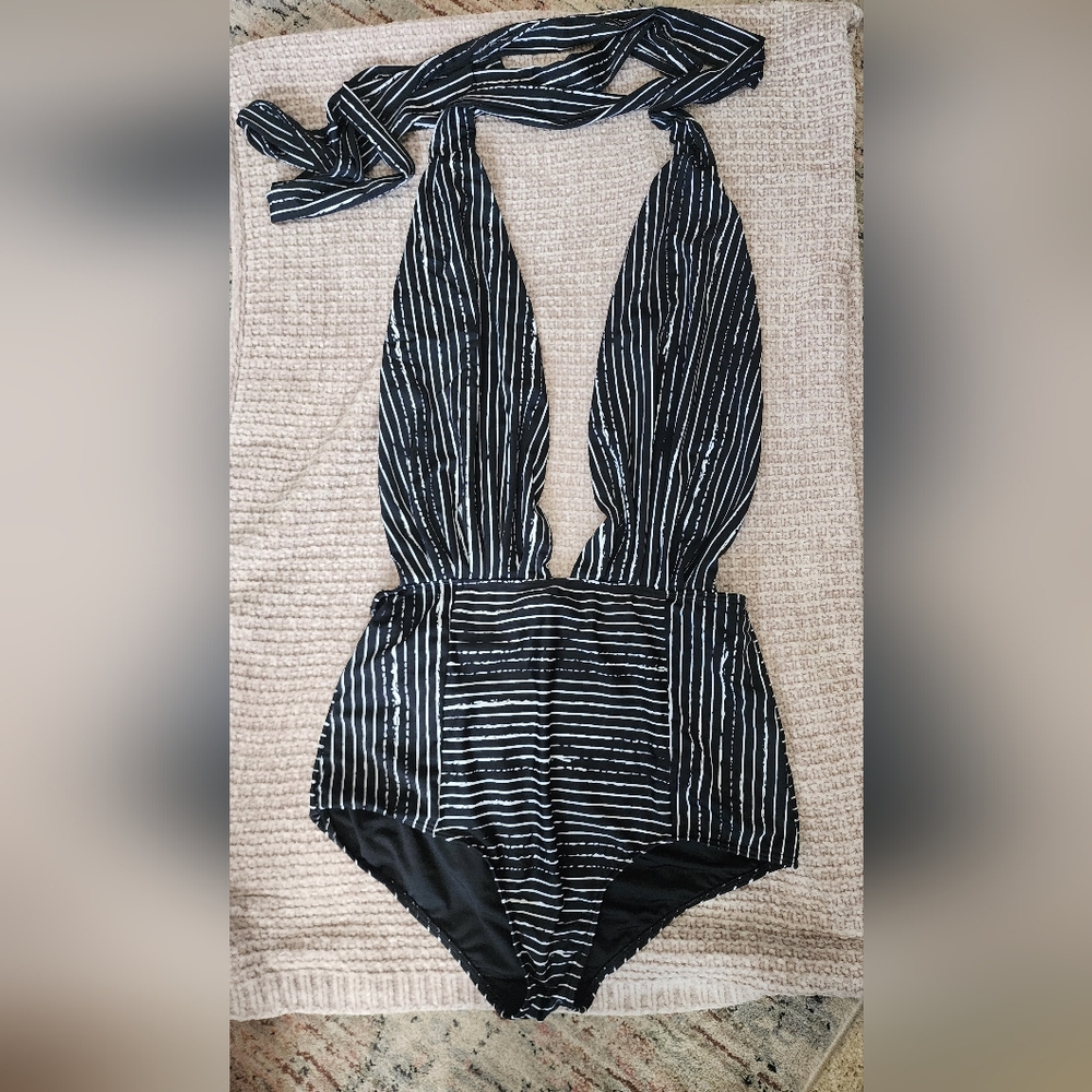Retro Halter One-Piece Swimsuit